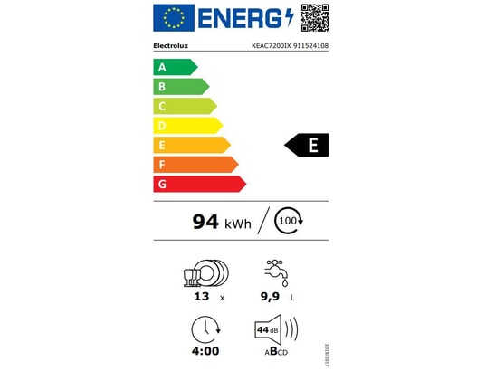 Lave vaisselle encastrable 60 cm ELECTROLUX Air Dry 13 couverts 44dB Inox - KEAC7200IX