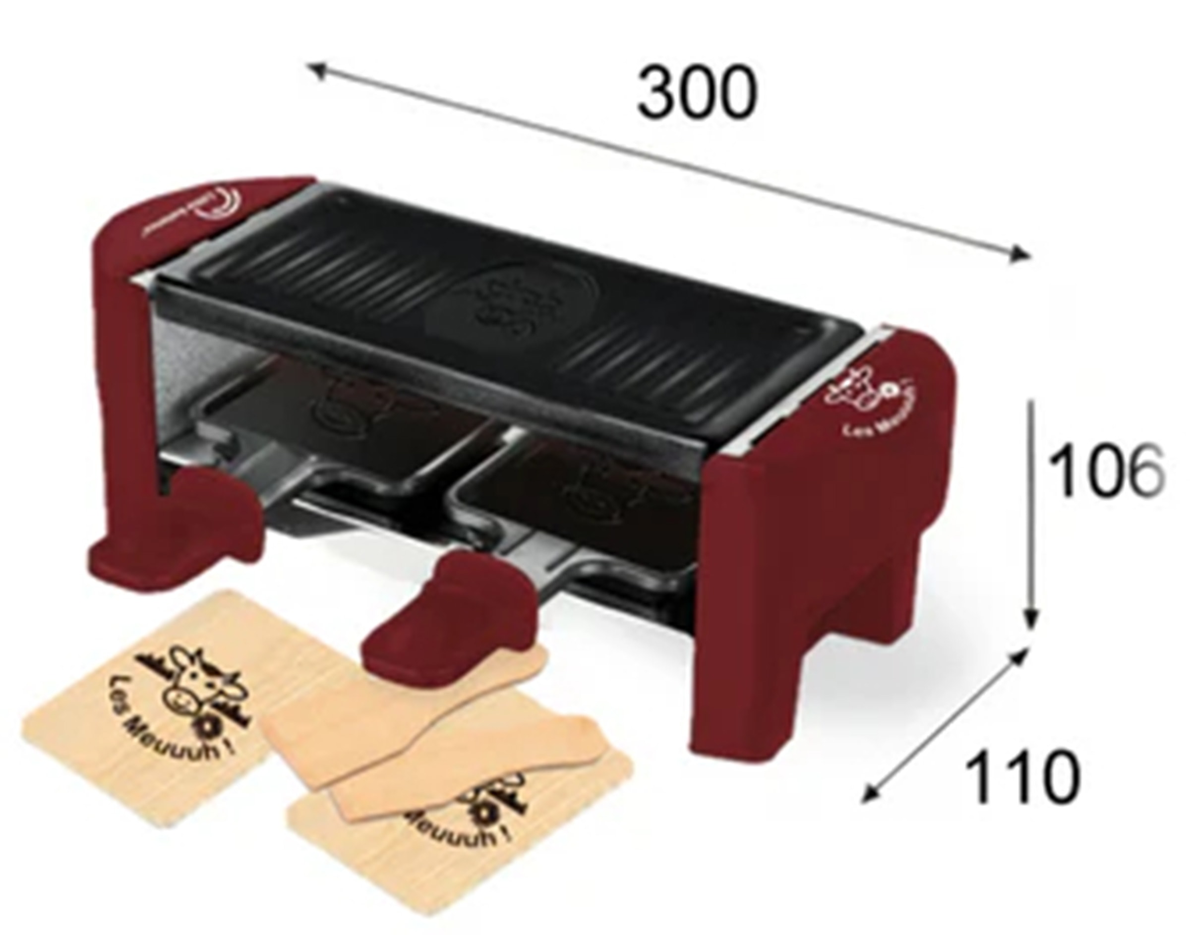 Raclette Multifonction LITTLE BALANCE 2 personnes 320W Piment - 8940