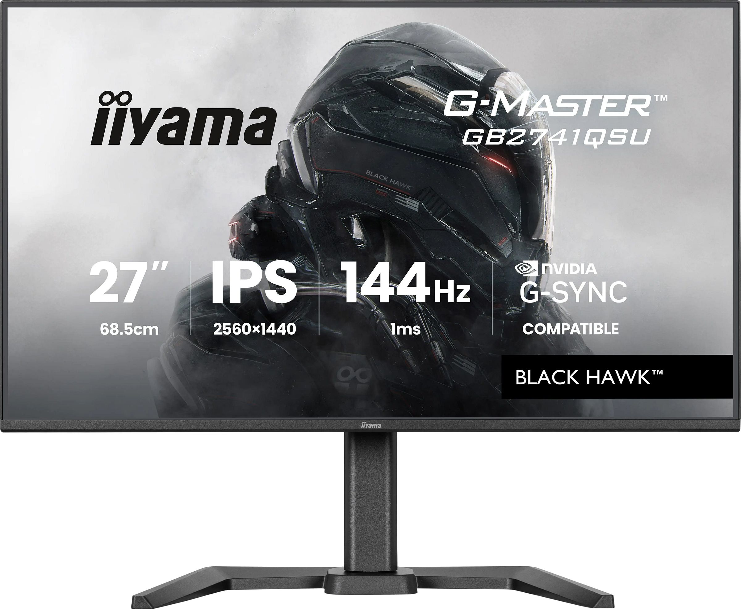 Ecran 27 pouces IIYAMA IPS hub USB Noir IIGB2741QSUB1