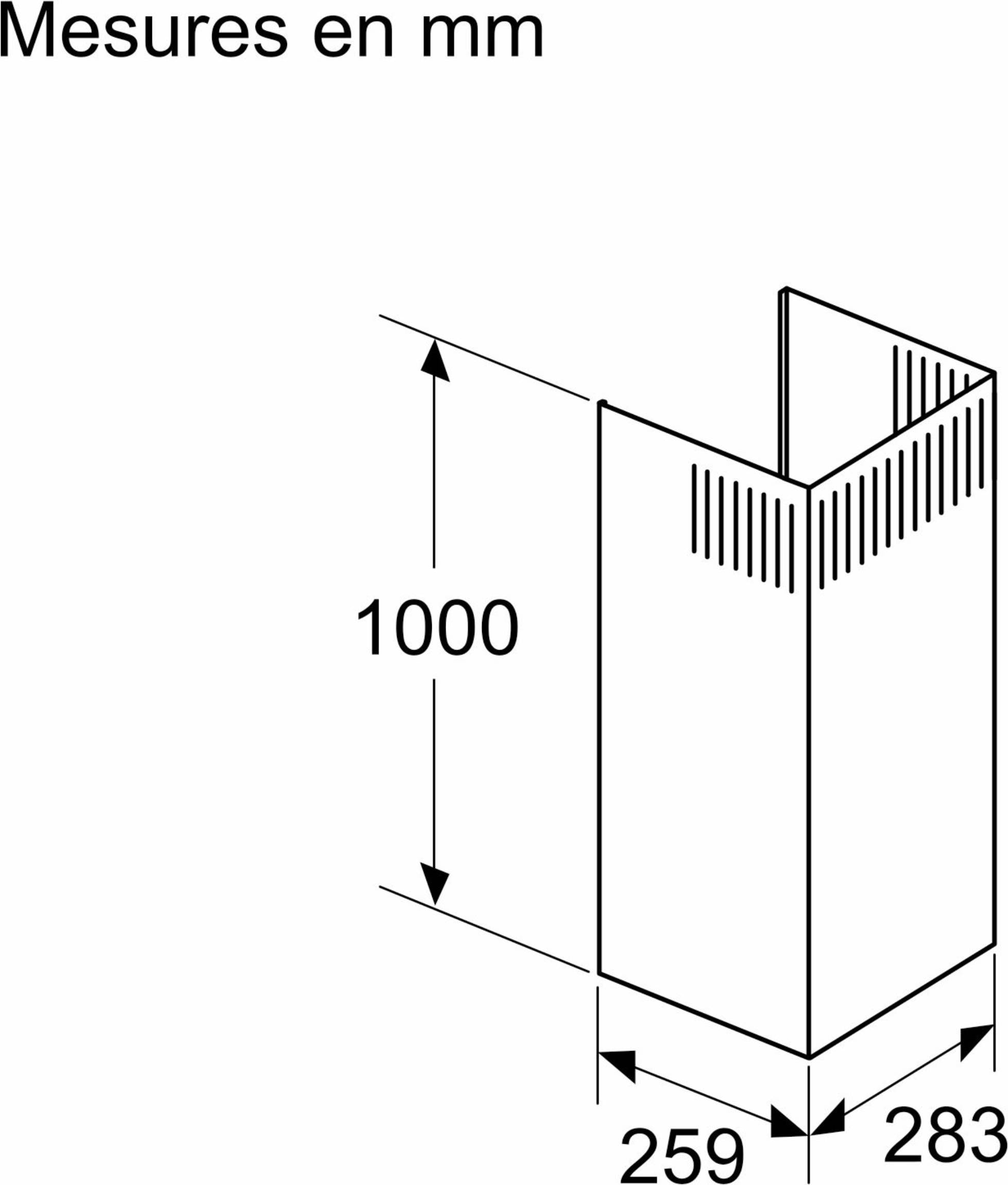 Extension de conduit de cheminée BOSCH 1000mm Noir - DWZ0BX6K1