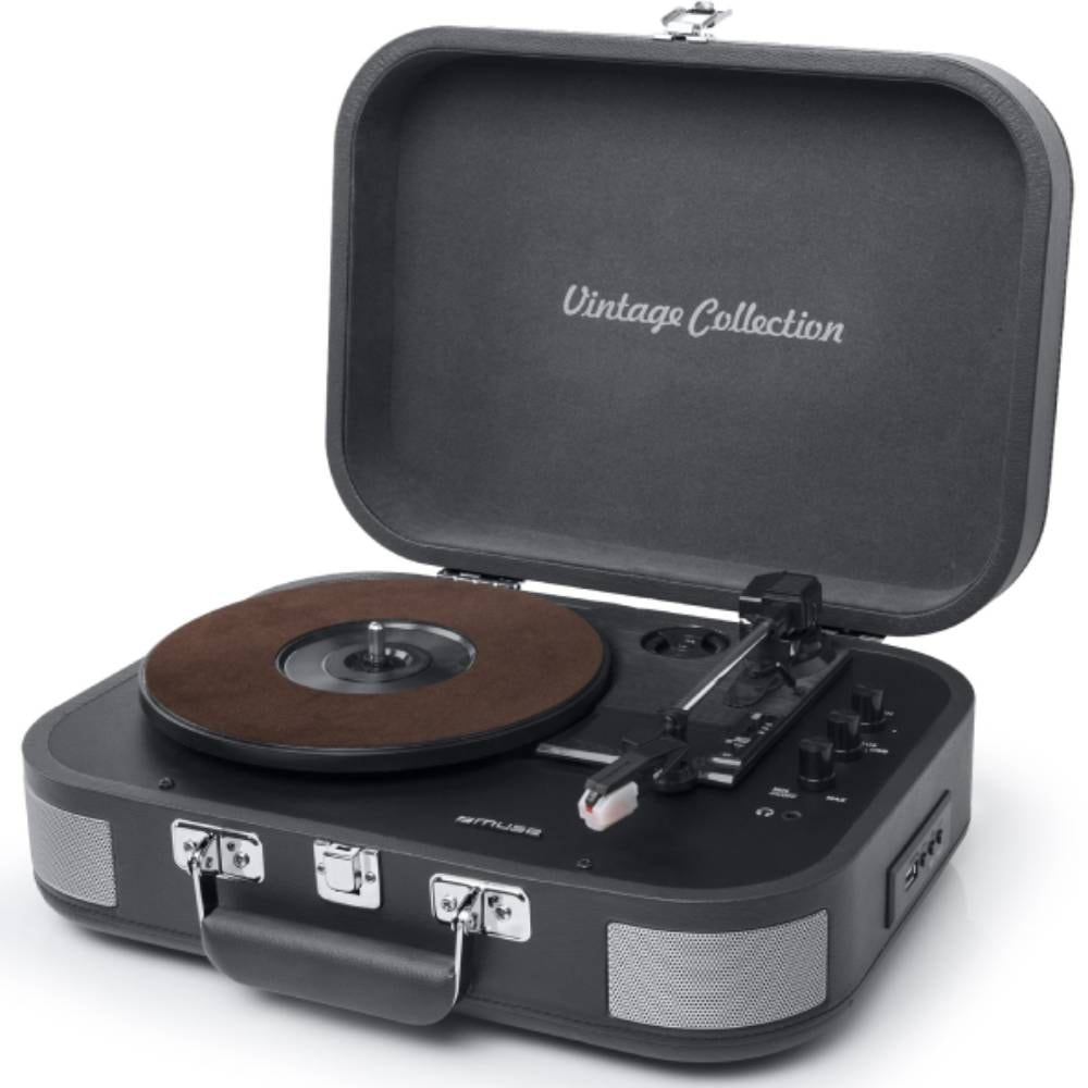 Platine vinyle USB MUSE 33/45/78 tours Bluetooth Noir MT-201DG