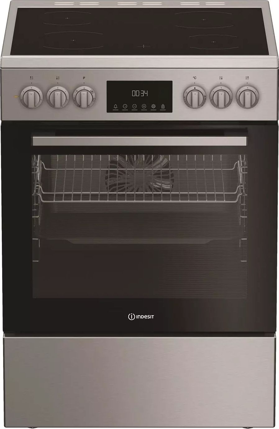 Cuisiniere vitroceramique INDESIT Vitro 4 Foyers 60 cm Inox - I6V5LCX