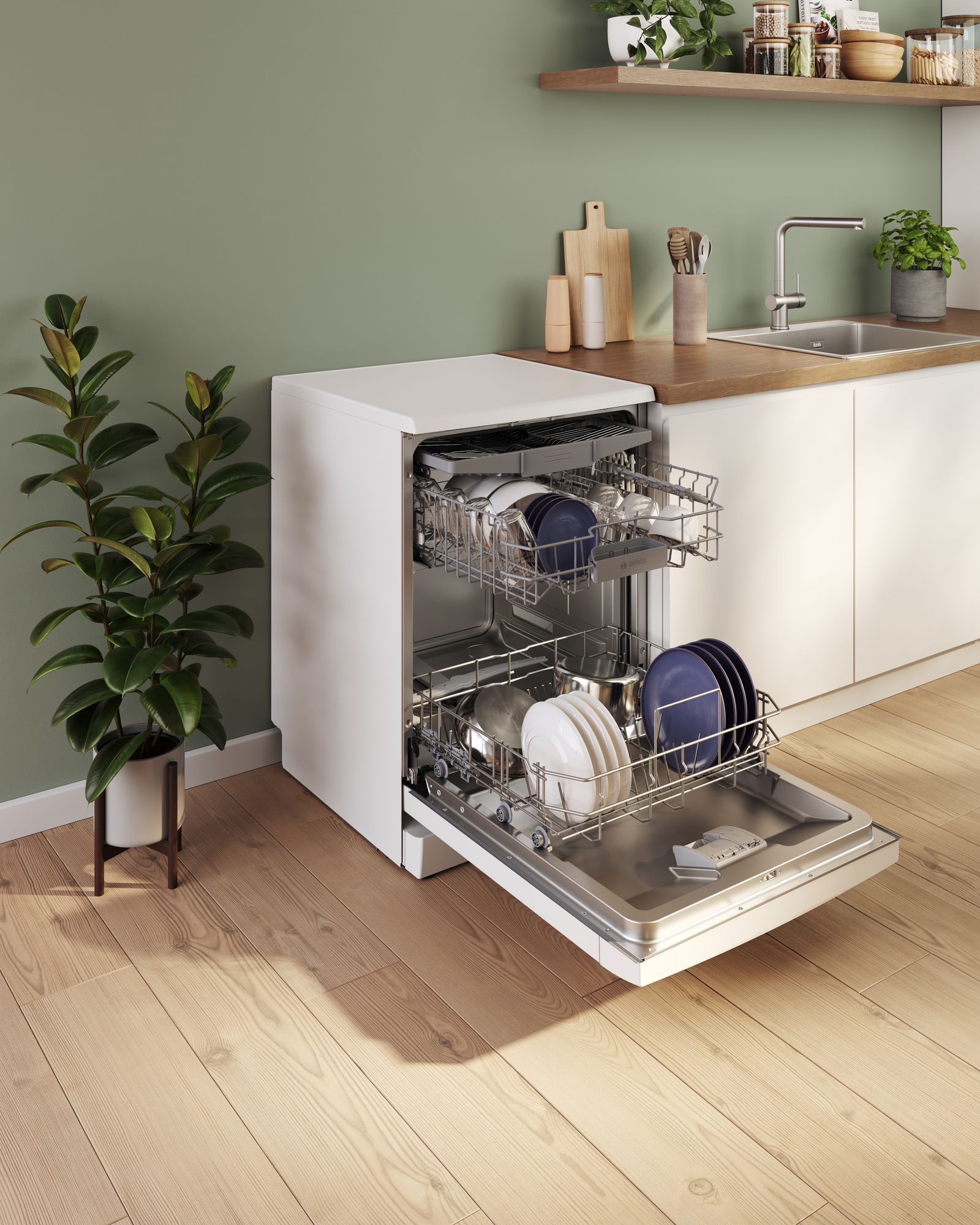 Lave vaisselle 60 cm BOSCH Connecté 14 couverts 44dB Blanc - SMS4HMW08E