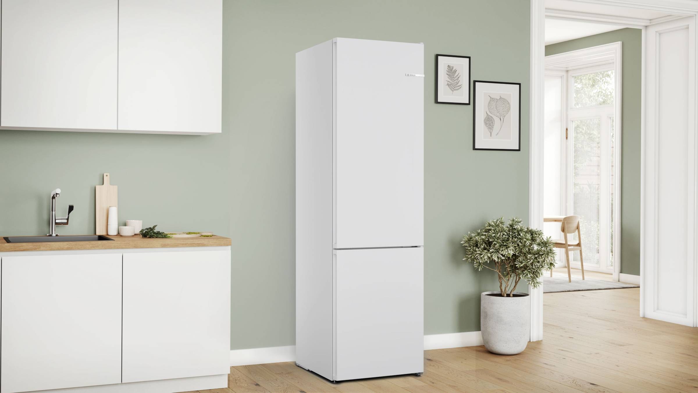 Réfrigérateur congélateur bas BOSCH 363L No Frost Blanc - KGN392WCF