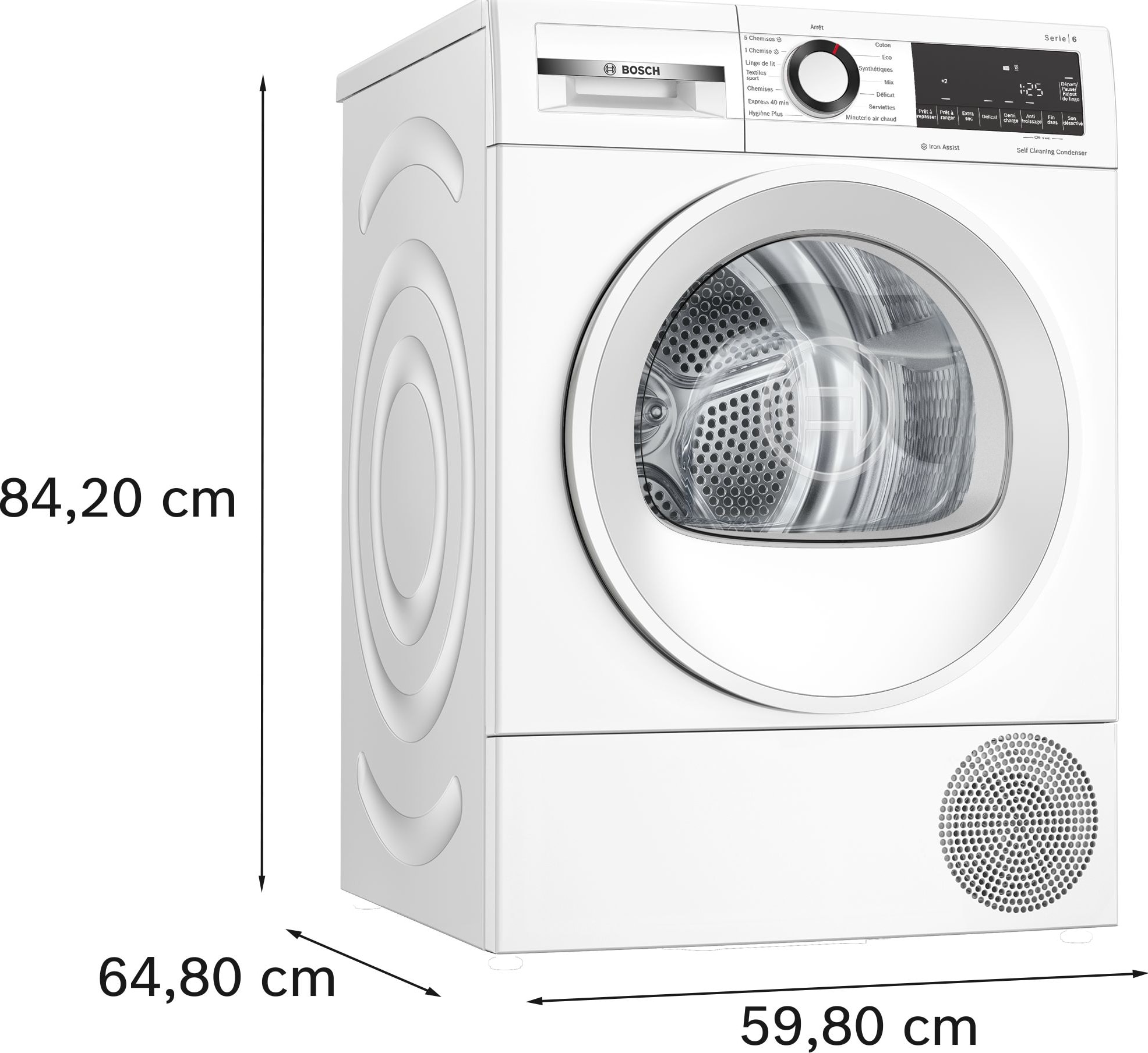 Sèche-linge pompe à chaleur BOSCH 8kg Moteur induction Blanc - WQG24502FR