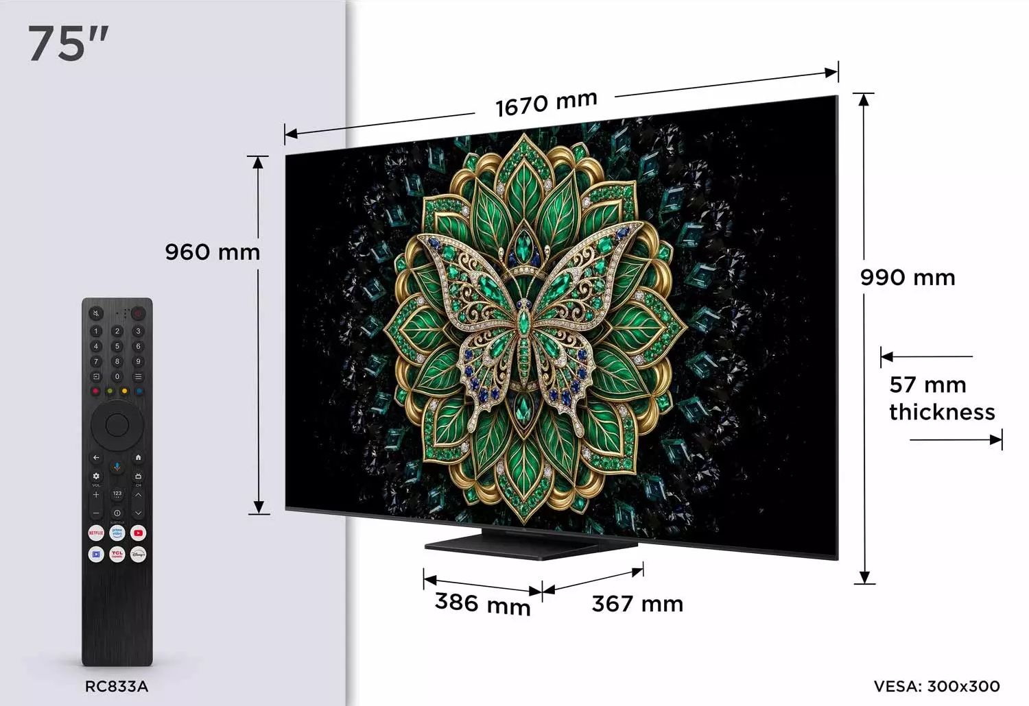TV Mini LED 4K 189 cm TCL  - 75C6KPRO