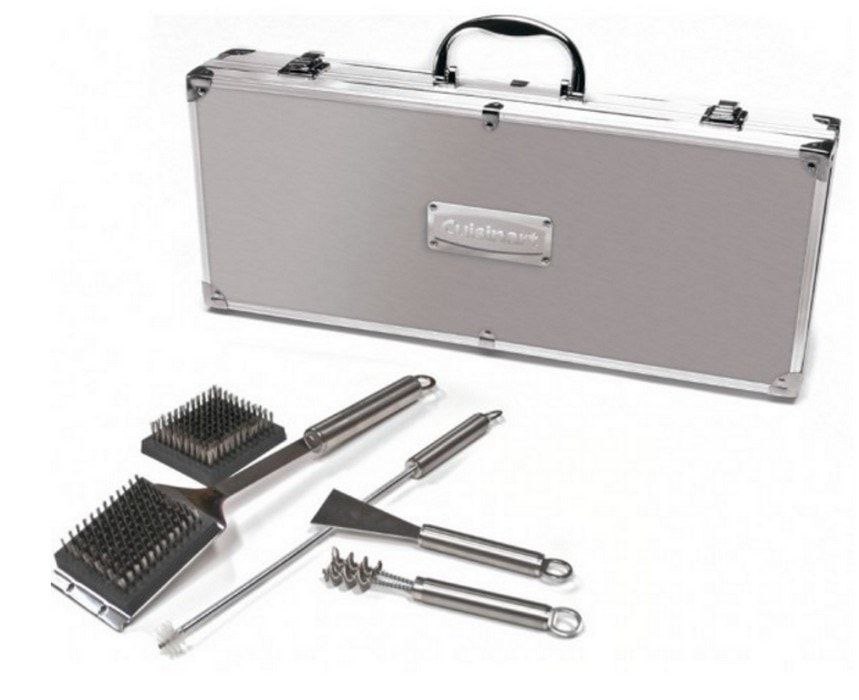 Accessoire barbecue CUISINART Kit de nettoyage 5 ustensiles Inox SBQ02E