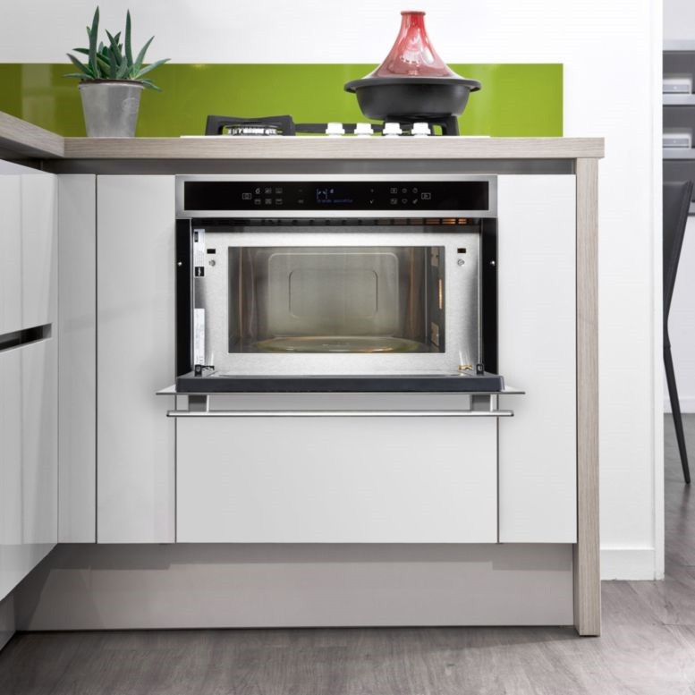 Micro ondes Grill Encastrable WHIRLPOOL Crisp 1000W 31L Noir et Inox - W6MD440