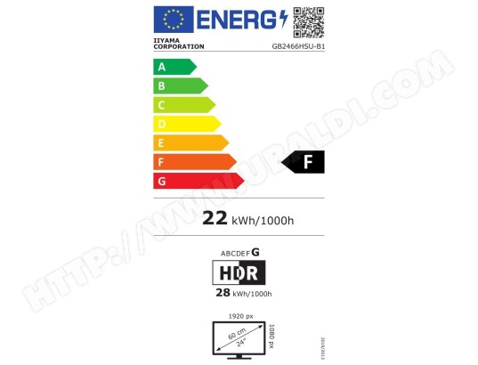 Ecran 23.6 pouces Full HD IIYAMA  - GB2466HSU-B1