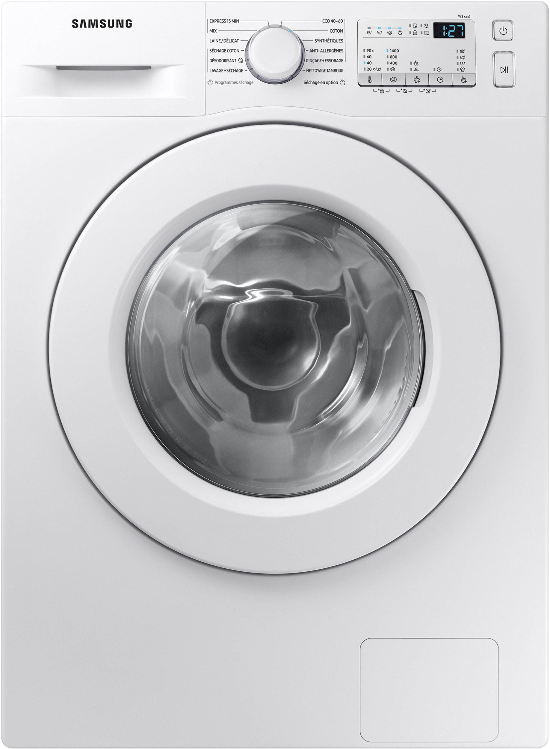 SAMSUNG Lave linge sechant Frontal ecobubble 8kg Blanc - WD80T4046EWEF