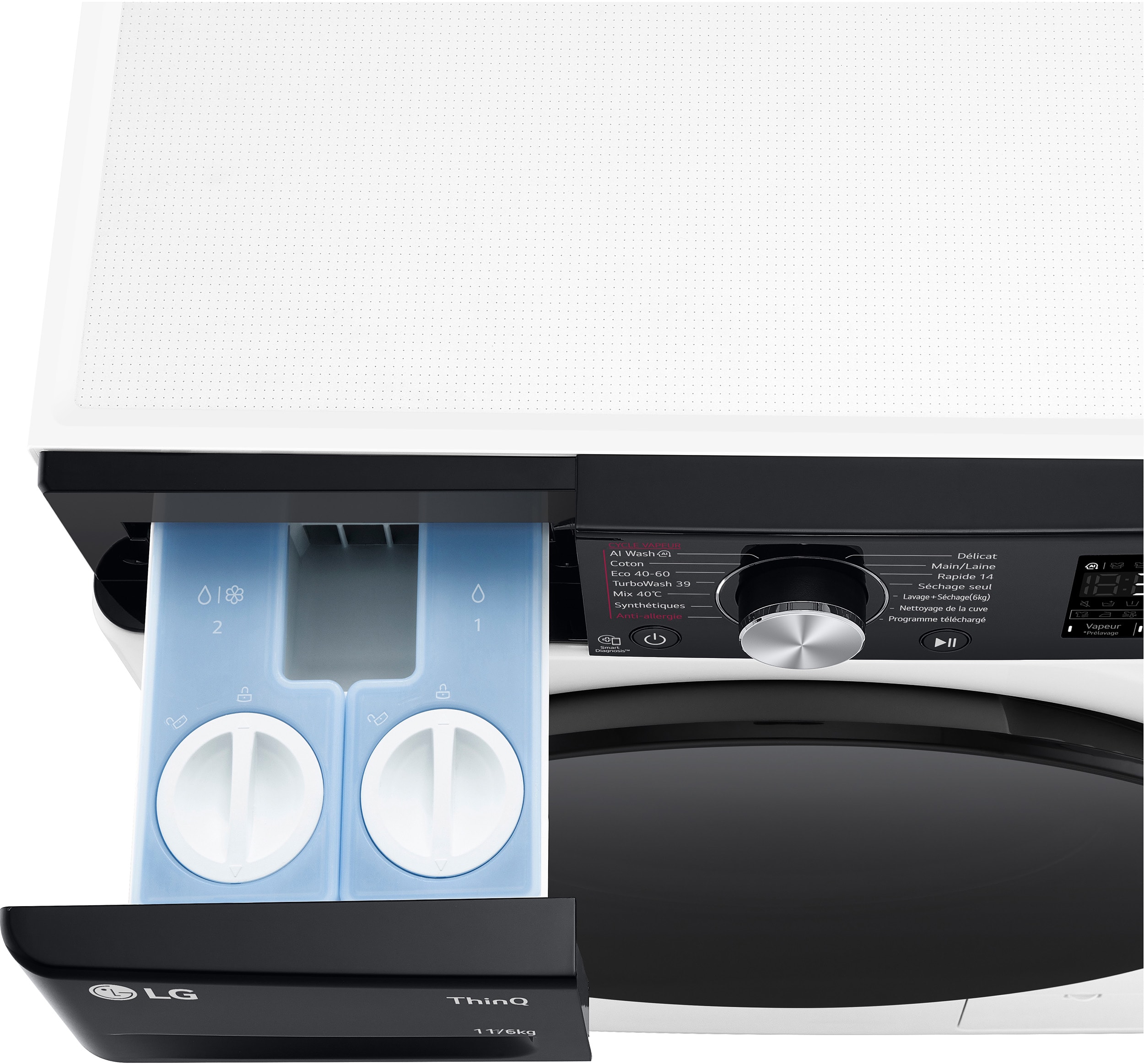 Lave linge sechant Frontal LG , 1400 trs/mn, 11/6kg, Blanc - F164R78WSTA Lave linge sechant Frontal LG , 1400 trs/mn, 11/6kg, Blanc - F164R78WSTA