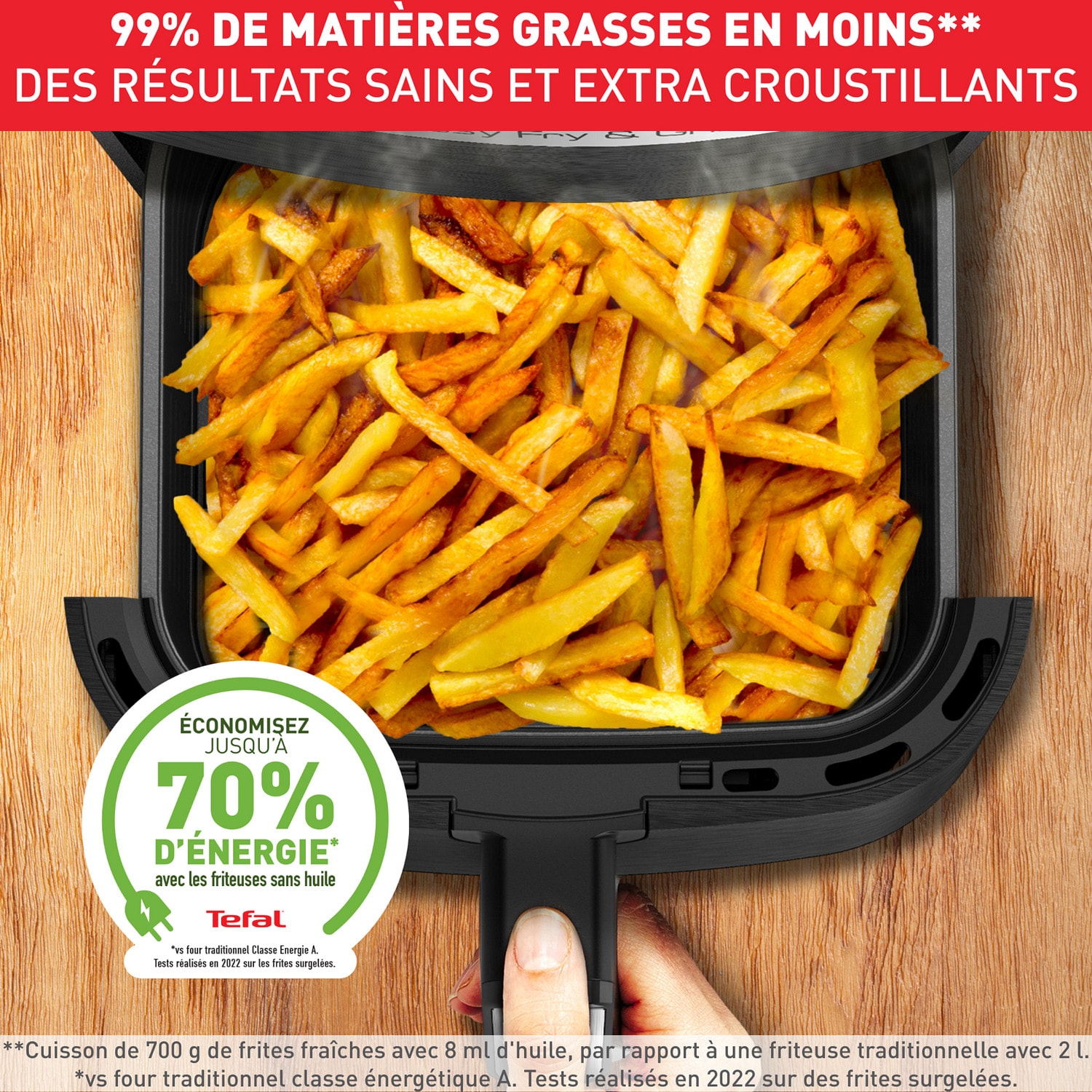 Friteuse à air chaud MOULINEX Airfryer et Grill 1400W 4.6L  - EZ505810