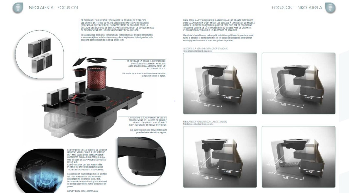Plaque induction ELICA ,4 foyers, 3000W, 83cm, Noir - PRF0120978 Plaque induction ELICA ,4 foyers, 3000W, 83cm, Noir - PRF0120978