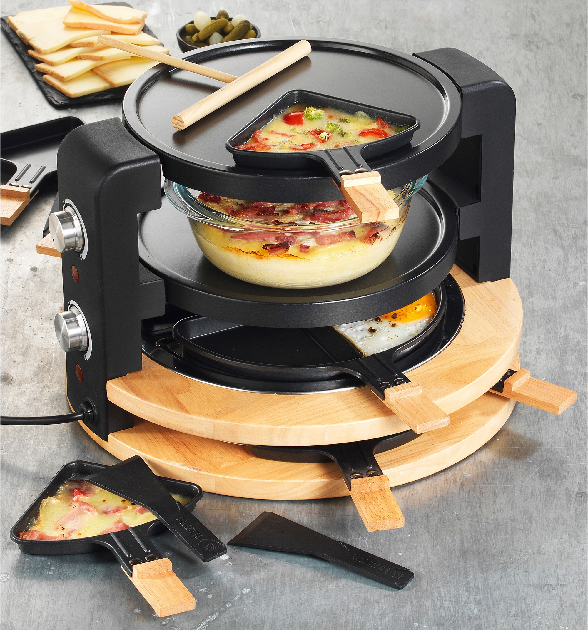 Raclette Multifonction KITCHEN CHEF  - KCWOOD8SUPER