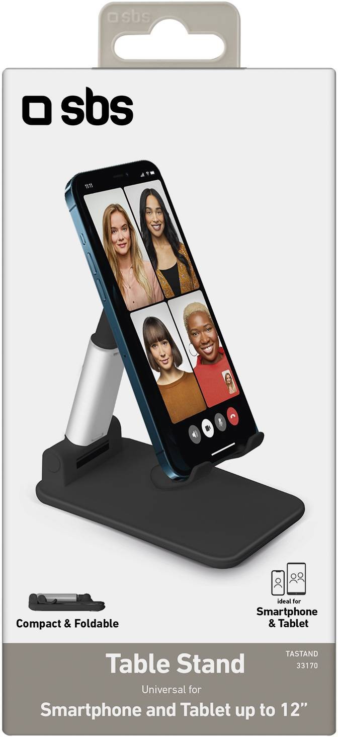 Support smartphone SBS Support de bureau portable pour smartphones et tablettes jusqu'à 12" - SUPPORT-BUR-TEL+TABL