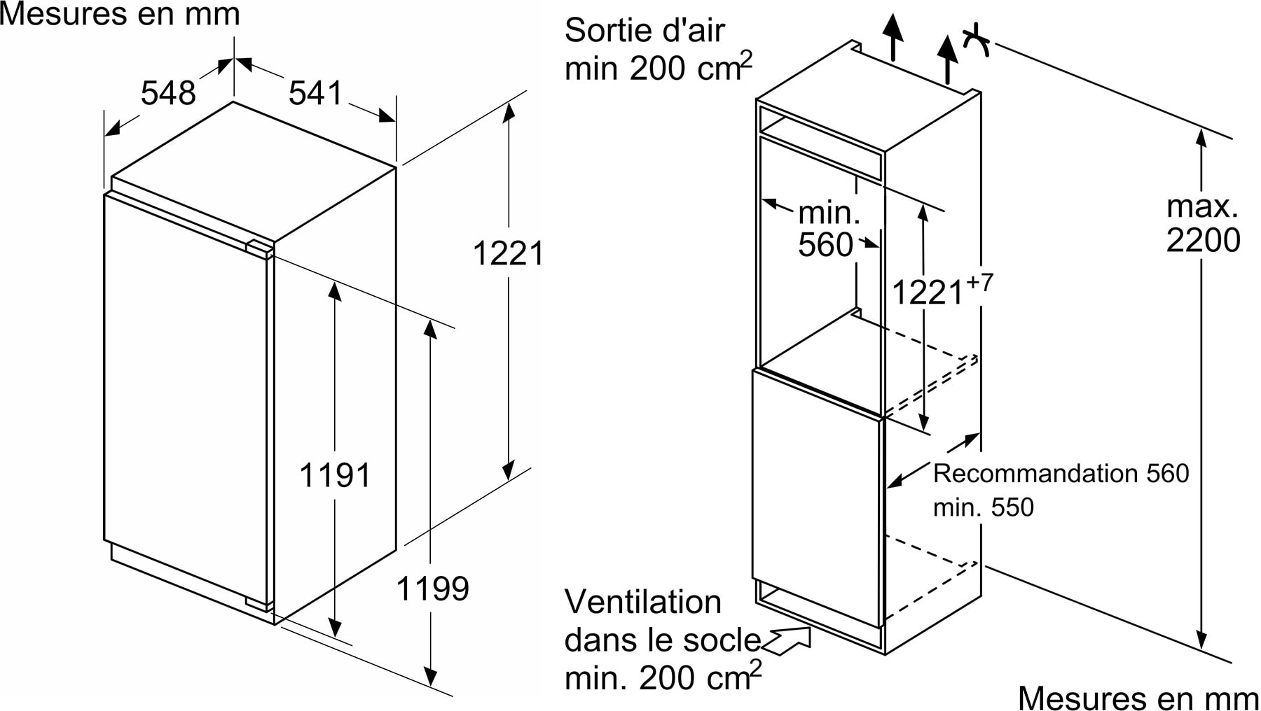 Réfrigérateur encastrable 1 porte BOSCH - KIR41SFE0 Réfrigérateur encastrable 1 porte BOSCH - KIR41SFE0