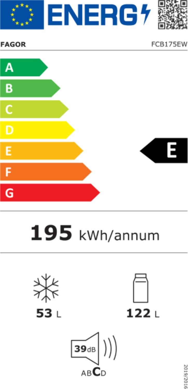 Réfrigérateur congélateur bas FAGOR Froid Statique 175L Blanc - FCB175EW