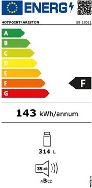 Réfrigérateur encastrable 1 porte HOTPOINT Froid brassé 318L - SB18011 Réfrigérateur encastrable 1 porte HOTPOINT Froid brassé 318L - SB18011