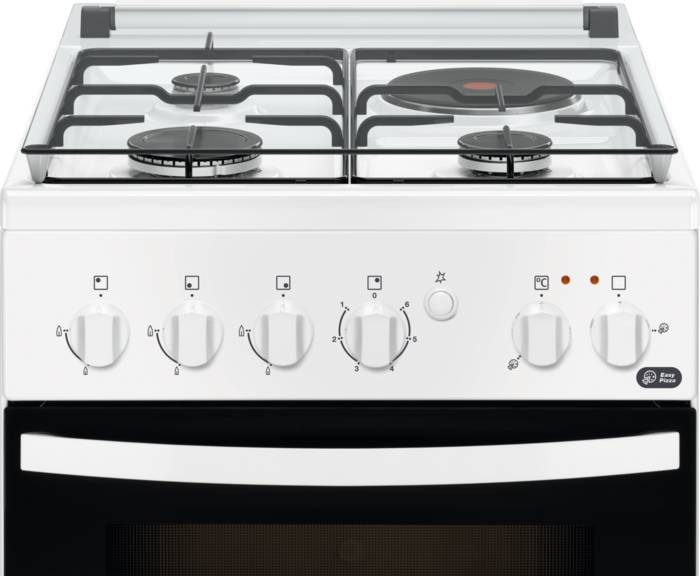 FAURE Cuisiniere mixte 3 foyers gaz + 1 foyer électrique four Catalyse  60L Blanc - FCM54041WA