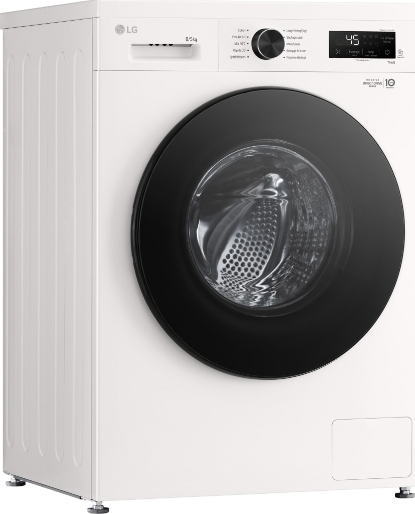 Lave linge sechant Frontal LG 8kg 1400trs/min Blanc - F854B16WHS