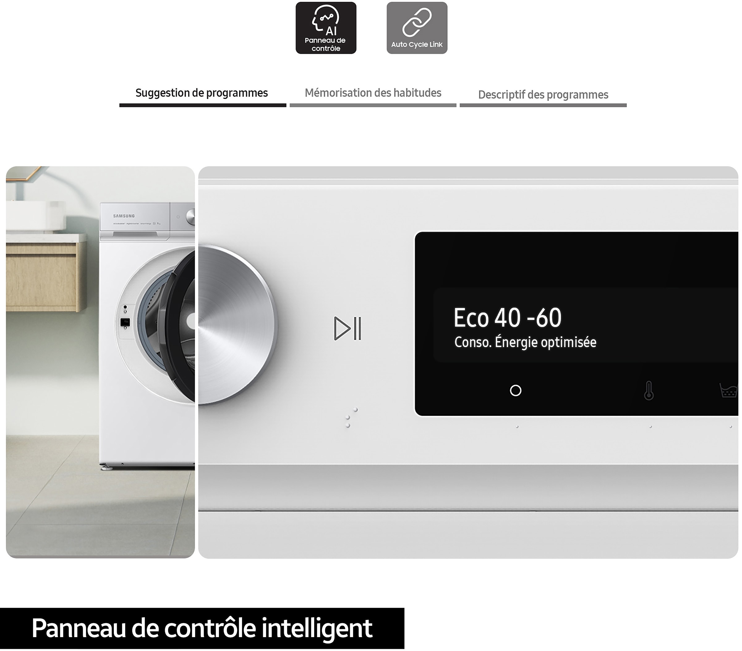 Lave linge Frontal SAMSUNG 11kg 1400trs/min Blanc - WW11DG6B25HH