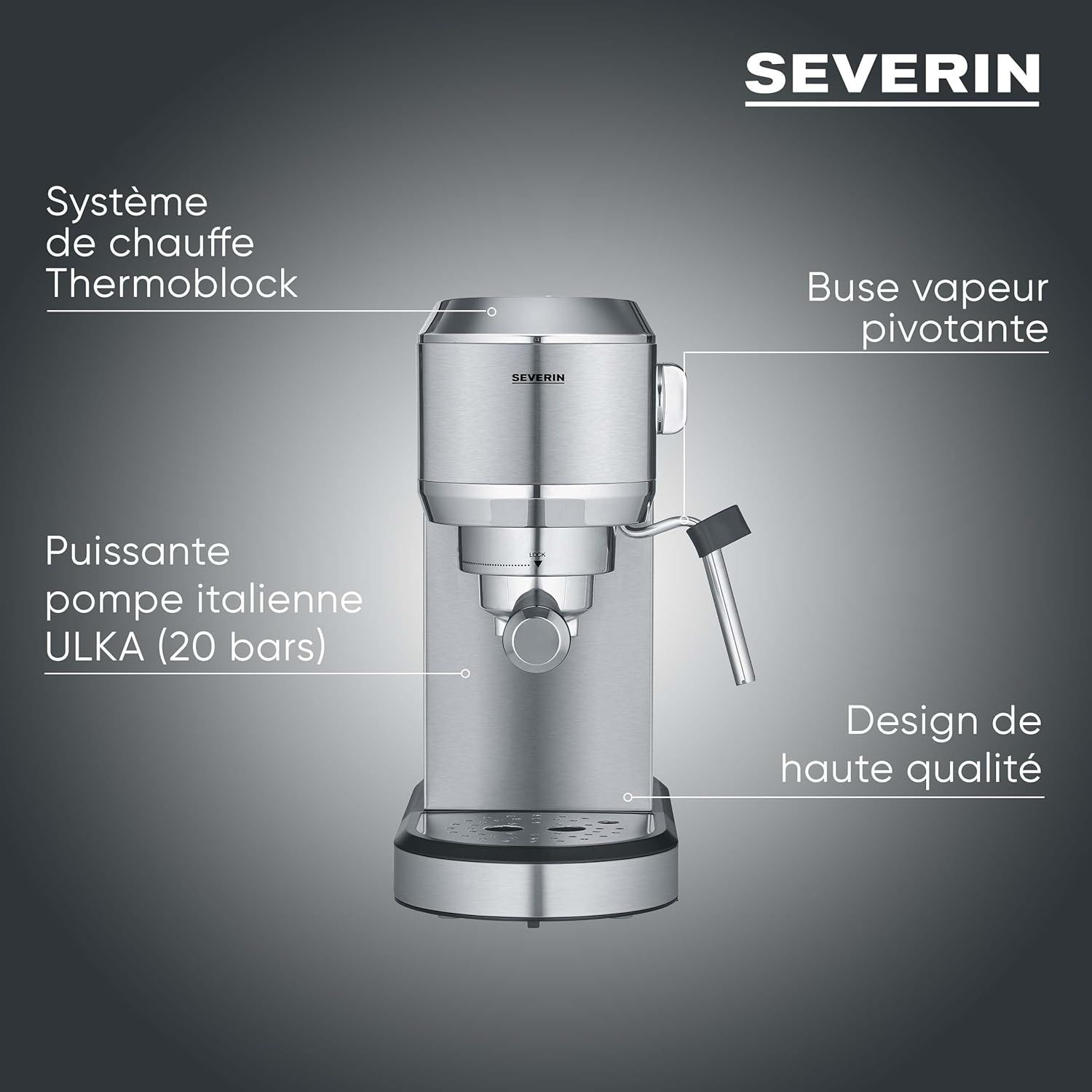 Expresso SEVERIN Buse vapeur Inox - KA5997