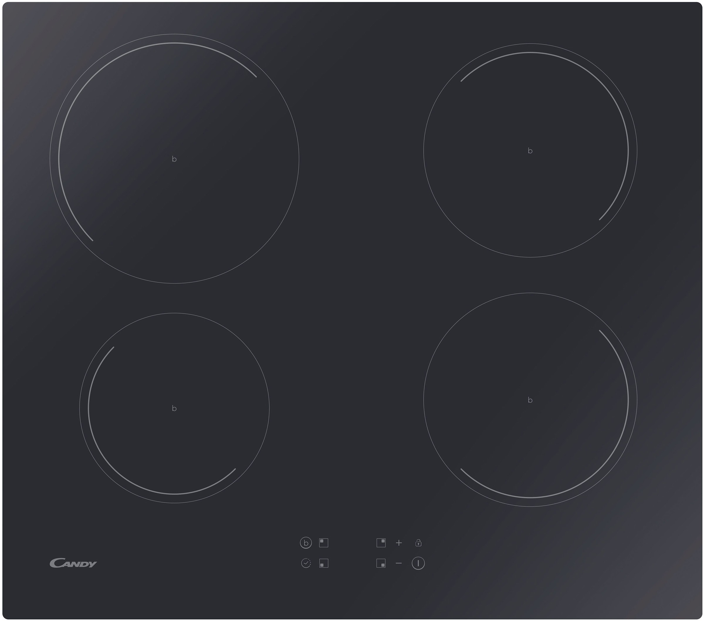 Plaque induction CANDY 4 foyers 60 cm Noir CI642C/E1