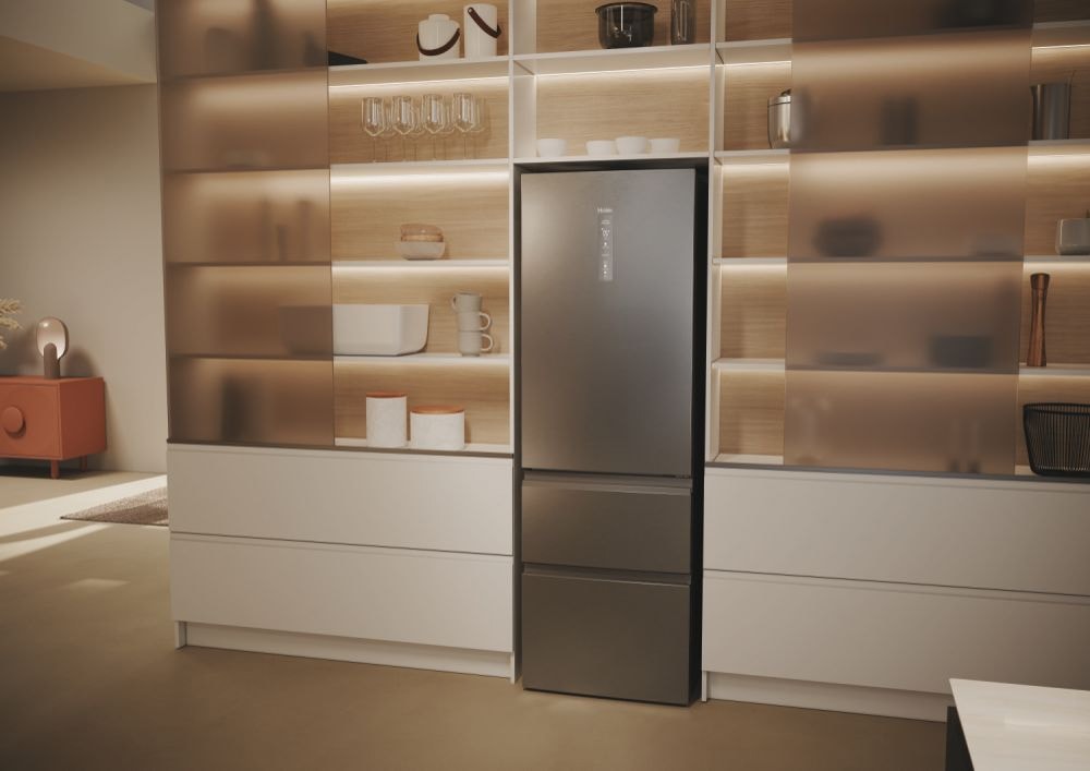 Réfrigérateur congélateur bas HAIER 360L No Frost Inox - HTW5618DNMG