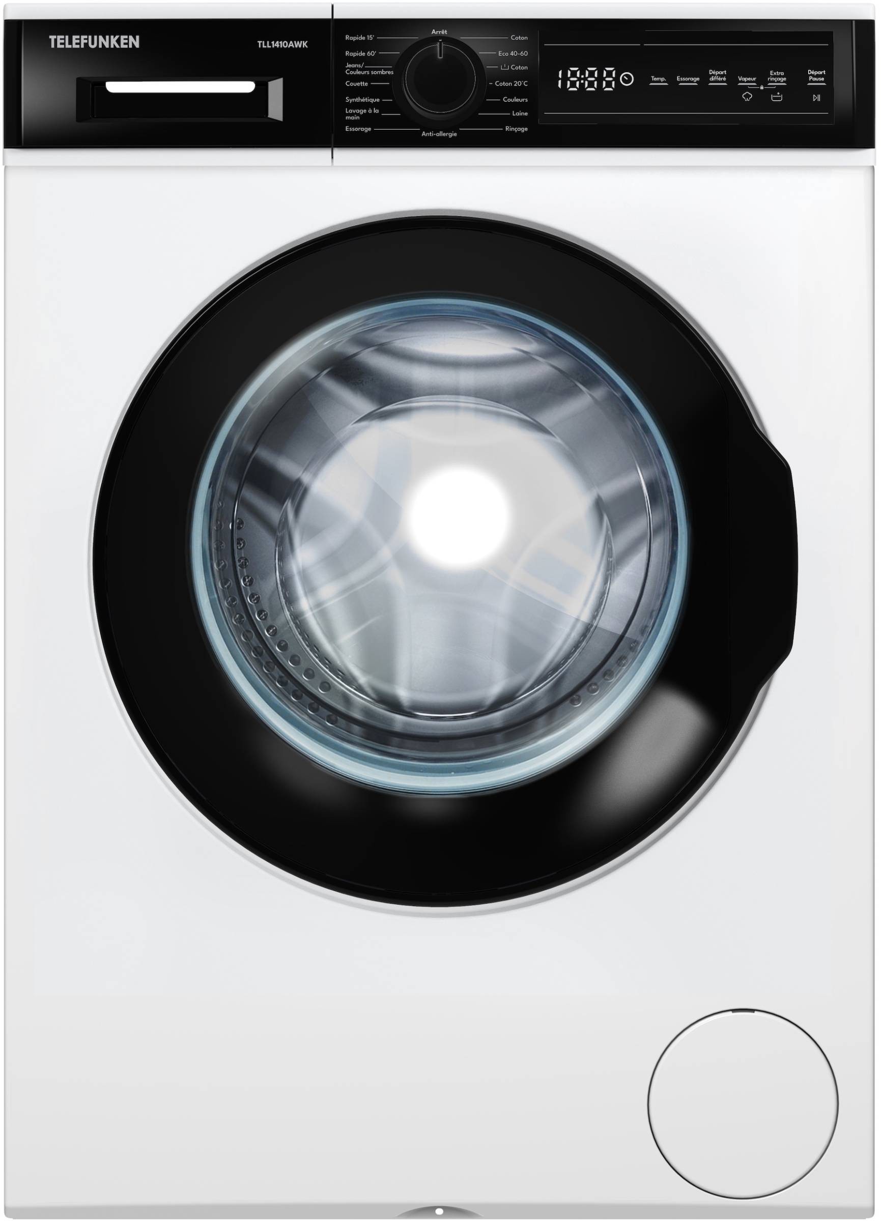 Lave linge Frontal TELEFUNKEN , 1400 trs/mn, 10kg, Blanc TLL1410AWK
