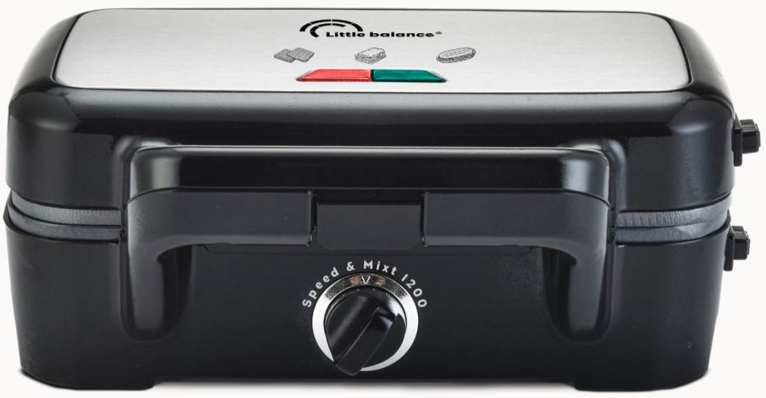 Gaufrier LITTLE BALANCE Plaques interchangeables 1200W Noir Inox 8368