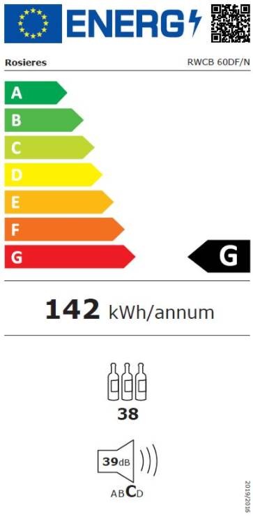 ROSIERES Cave à vin encastrable de service  - RWCB60DF/N