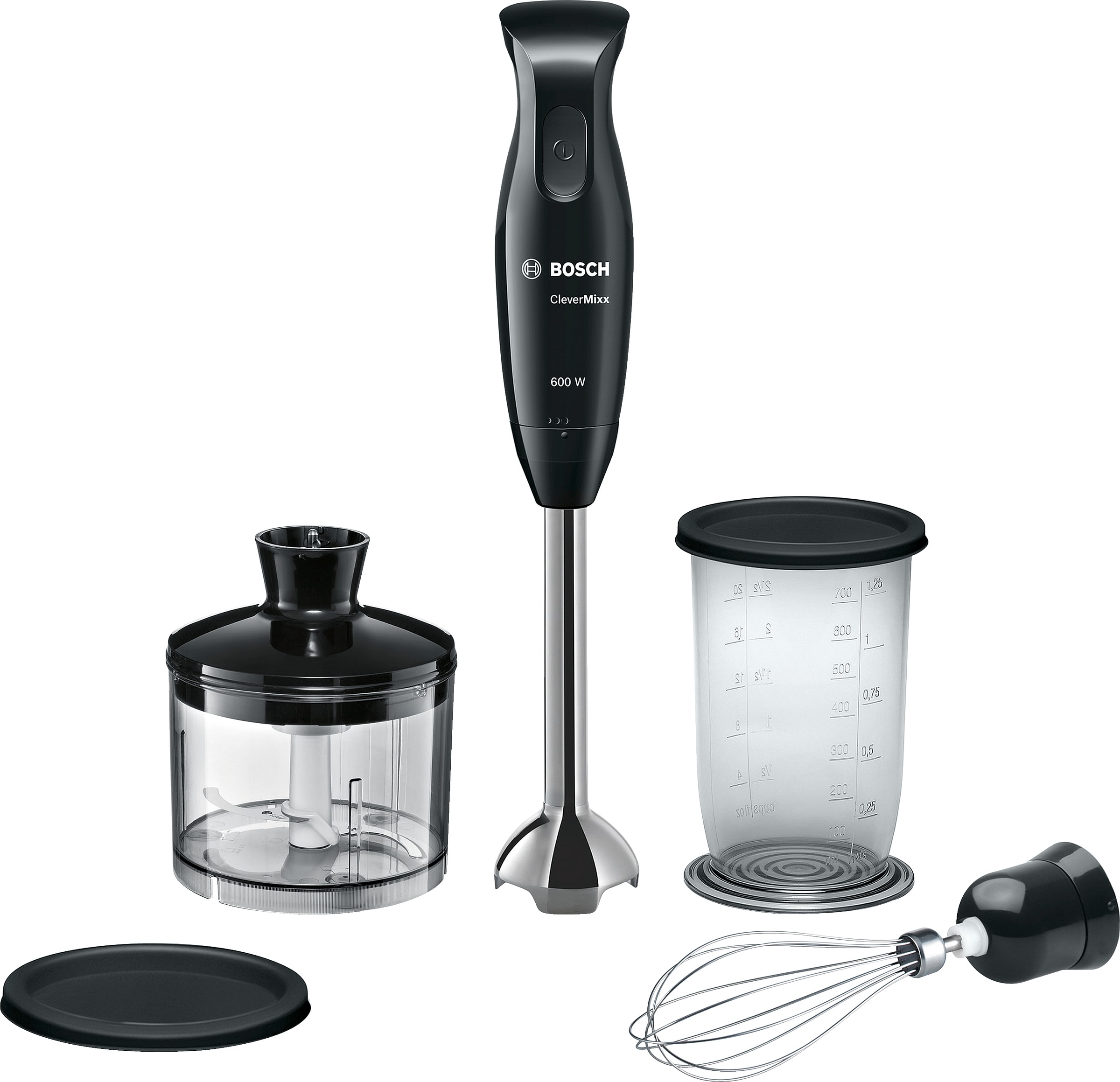 Mixeur BOSCH Fouet Gobelet Broyeur 600W Noir MSM2650B
