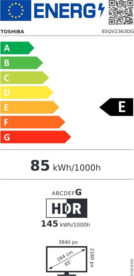 TV QLED 4K 164 cm TOSHIBA 50 Hz Smart TV 65" - 65QV2363DG TV QLED 4K 164 cm TOSHIBA 50 Hz Smart TV 65" - 65QV2363DG