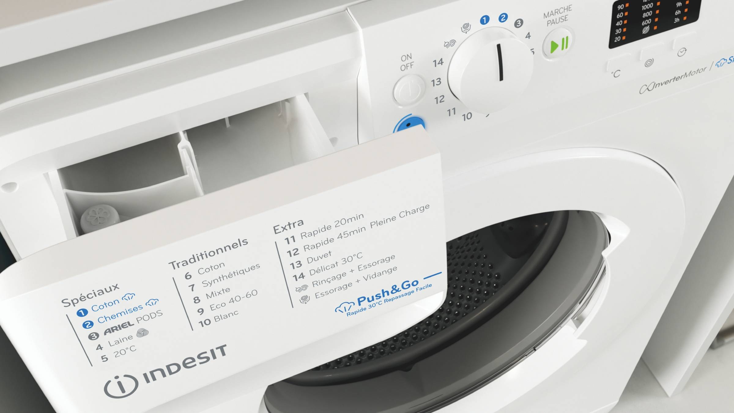 Lave linge Frontal INDESIT , 1400 trs/mn, 10kg, Blanc - BWA101496XWVFR Lave linge Frontal INDESIT , 1400 trs/mn, 10kg, Blanc - BWA101496XWVFR