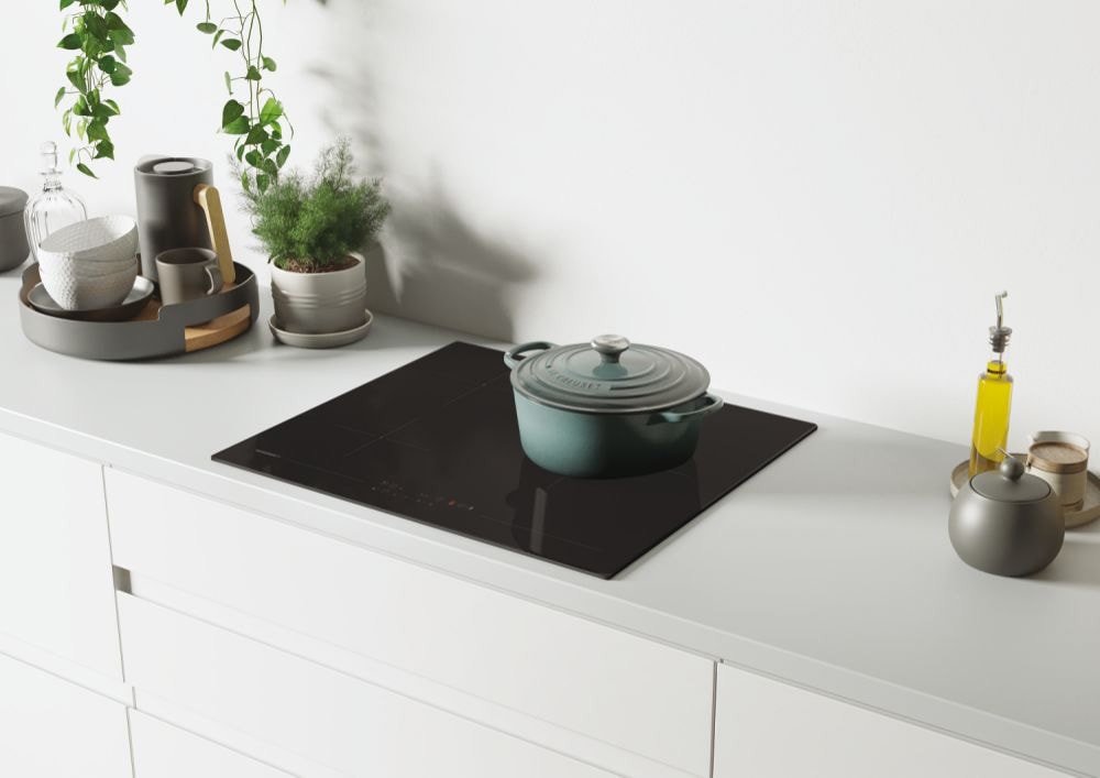 Plaque vitroceramique ROSIERES , 3 foyers, 5600W, 60cm, Noir - RH63CT/2