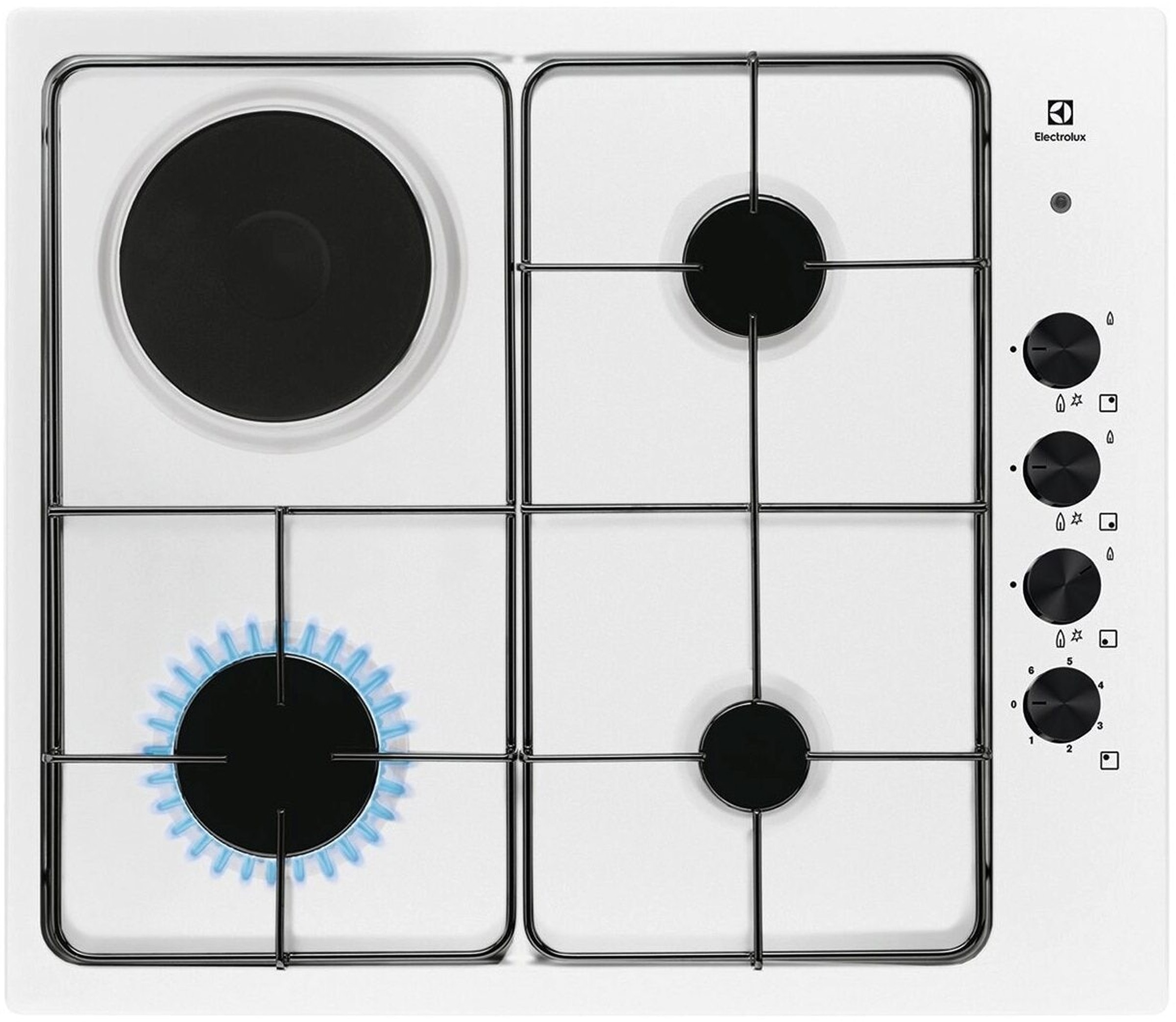 Plaque mixte ELECTROLUX 4 foyers 58 cm Blanc EGL62821OW