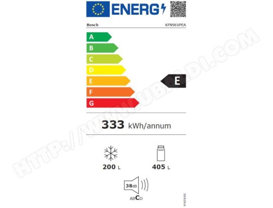 Réfrigérateur 4 portes BOSCH Série 4, Froid No Frost, 605L, Inox - KFN96VPEA
