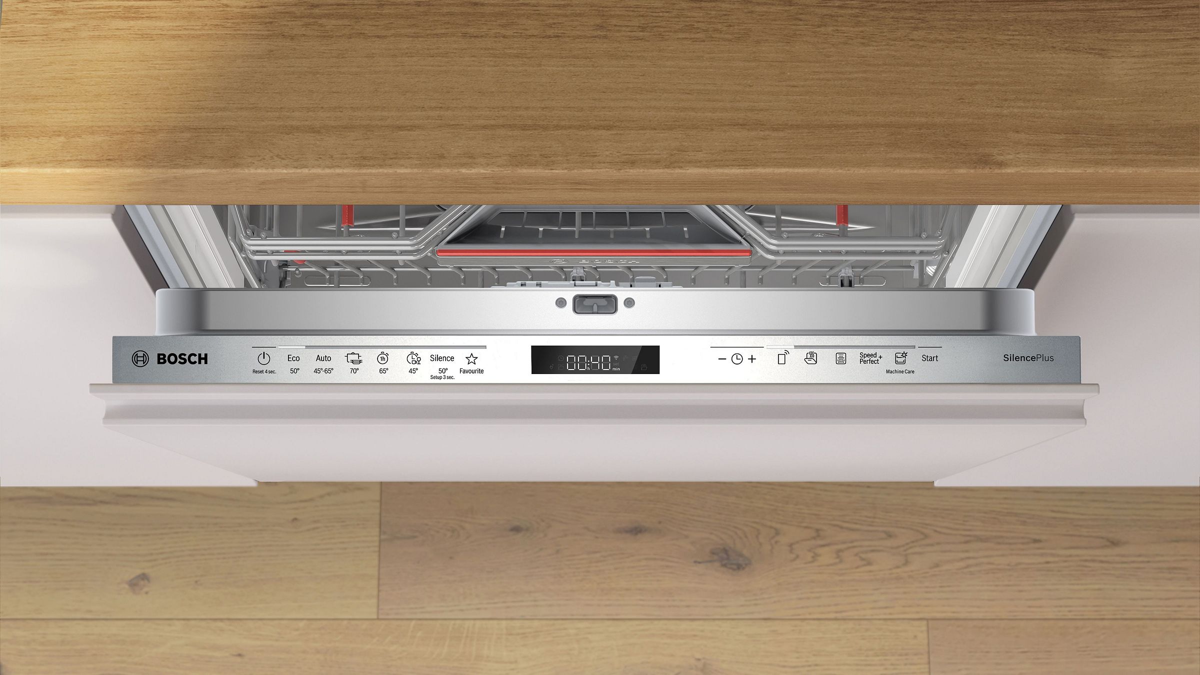 Lave vaisselle tout integrable 60 cm BOSCH Home Connect 13 couverts 42dB Blanc - SMV6ECX23E