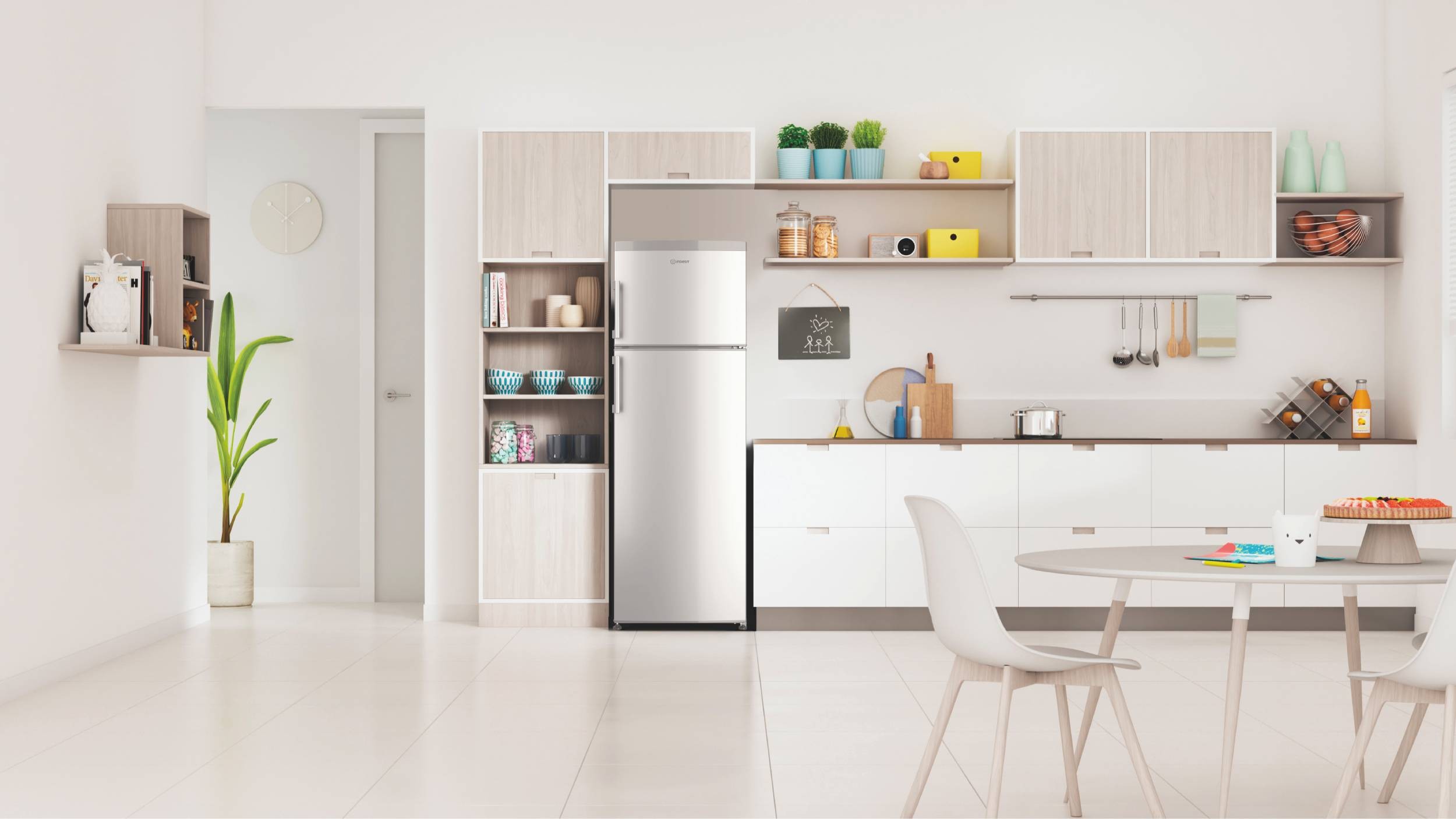 Réfrigérateur congélateur haut INDESIT 316L Froid brassé Gris - IT60732SFR