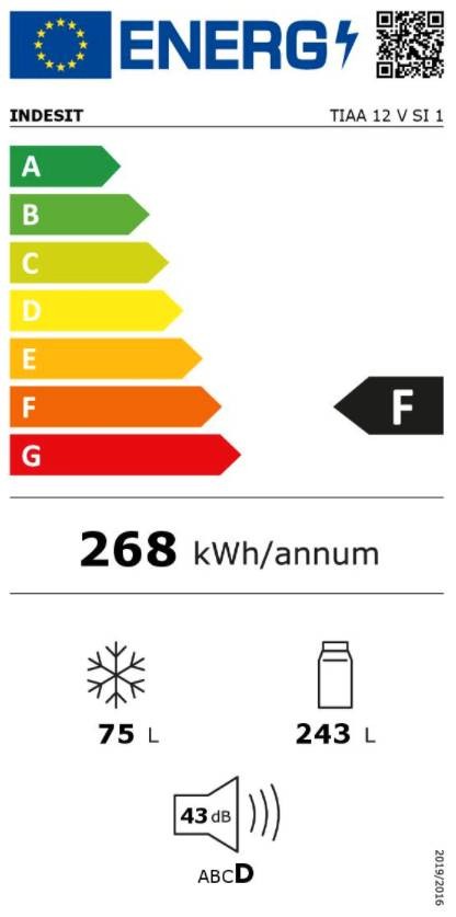 Réfrigérateur congélateur haut INDESIT Hygiène Control 318L Gris - TIAA12VSI1