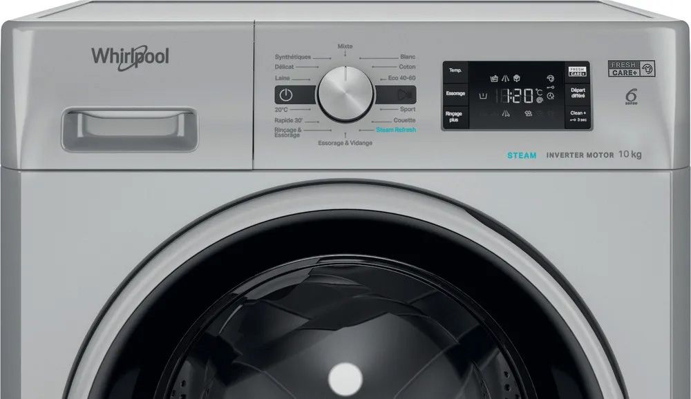 Lave linge Frontal WHIRLPOOL 10kg 1400trs/min Gris - FFBP10489SBSVFR