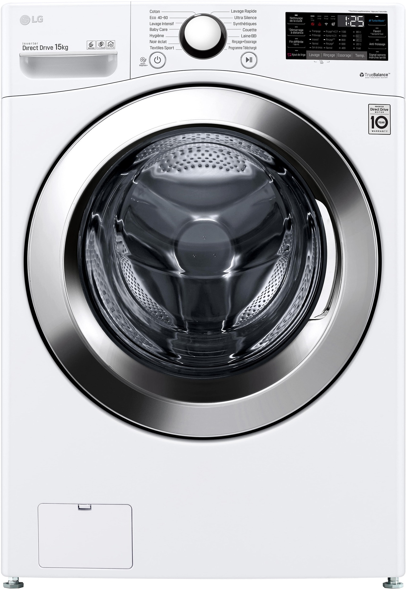 Lave linge Frontal LG 15kg 1100trs/min Blanc F51P12WH