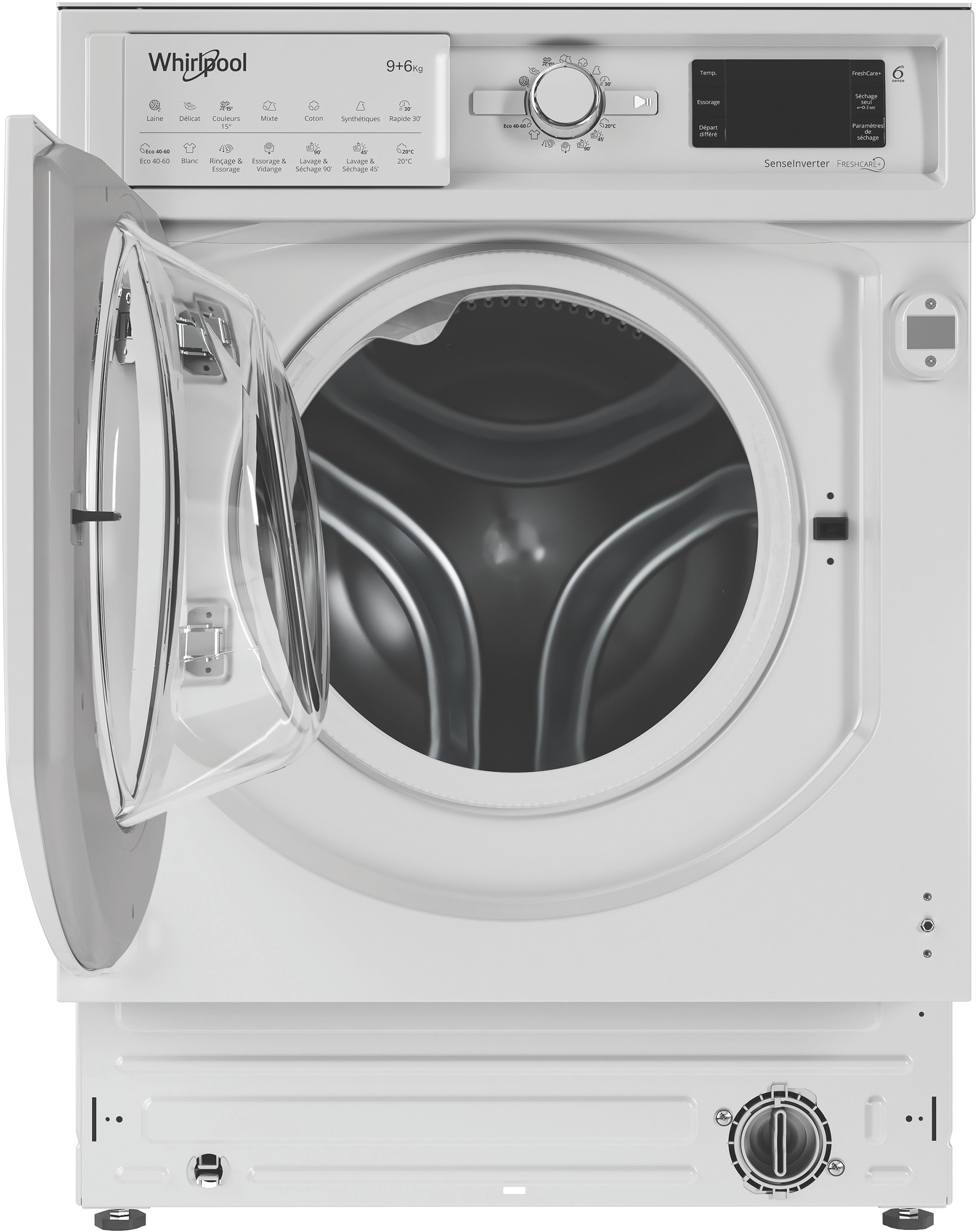 Lave linge sechant encastrable WHIRLPOOL 9kg/6kg 1400trs/min Blanc - BIWDWG96146FR