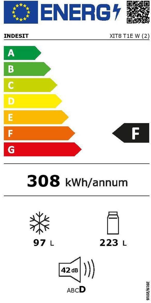 Réfrigérateur congélateur bas INDESIT No Frost 223L Blanc - XIT8T1EW