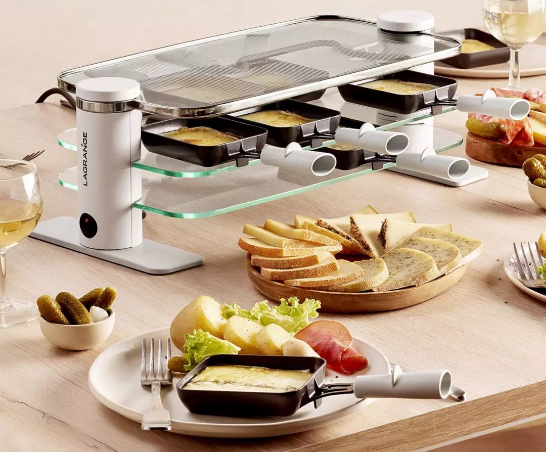 Raclette classique LAGRANGE 8 personnes 1000W Blanc - 79801