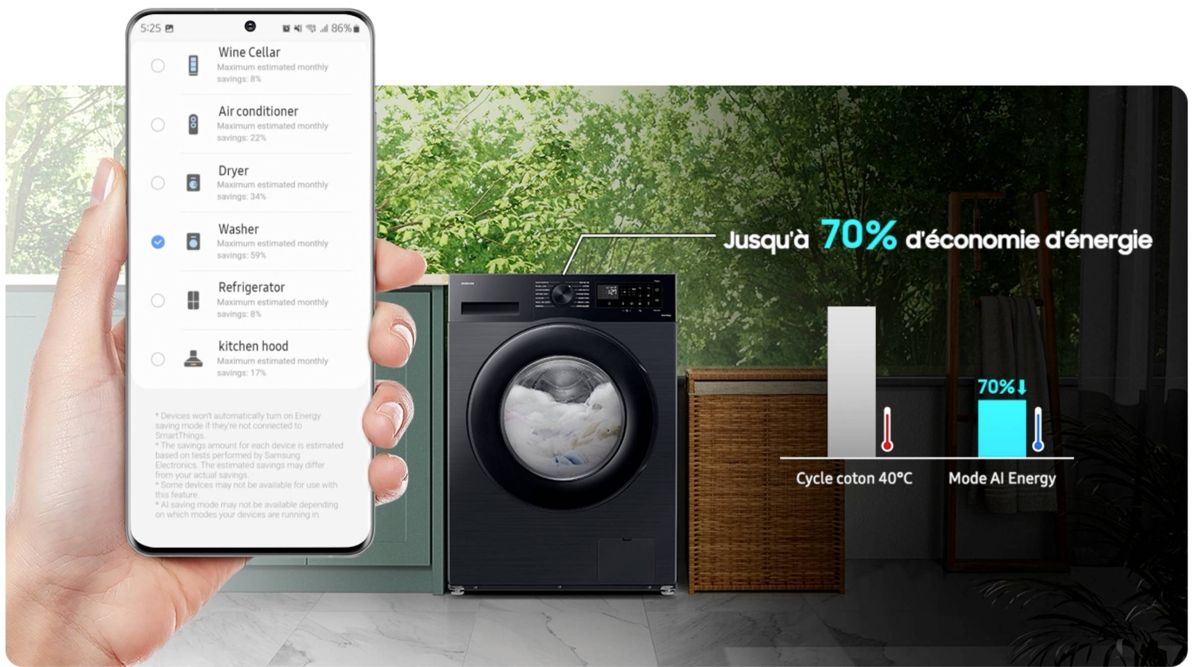 Lave linge Frontal SAMSUNG Ecobubble 11kg Blanc - WW11DG5B25AH Lave linge Frontal SAMSUNG Ecobubble 11kg Blanc - WW11DG5B25AH