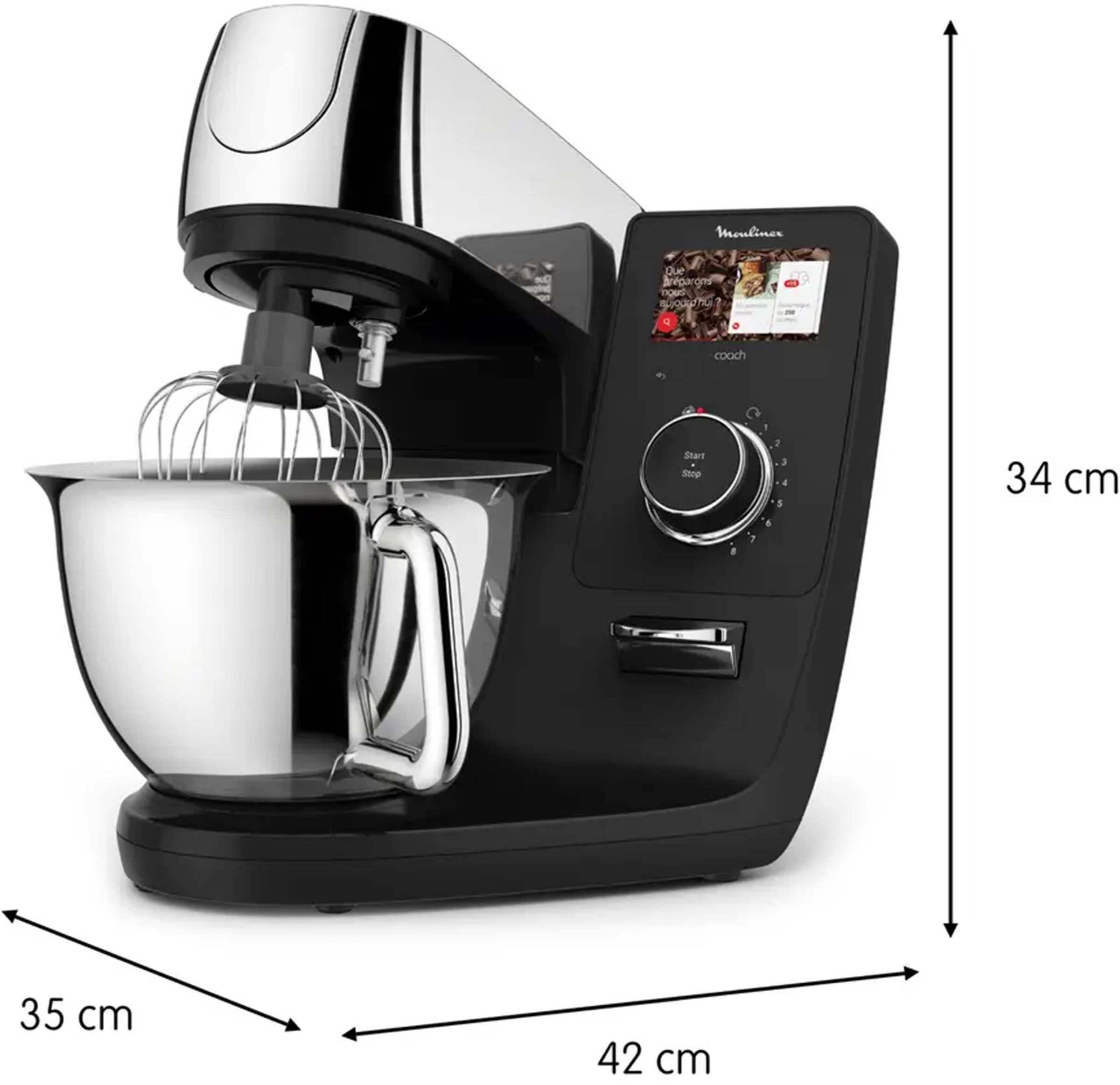 Robot pâtissier MOULINEX 5.5L 1200W Noir - QA950D10