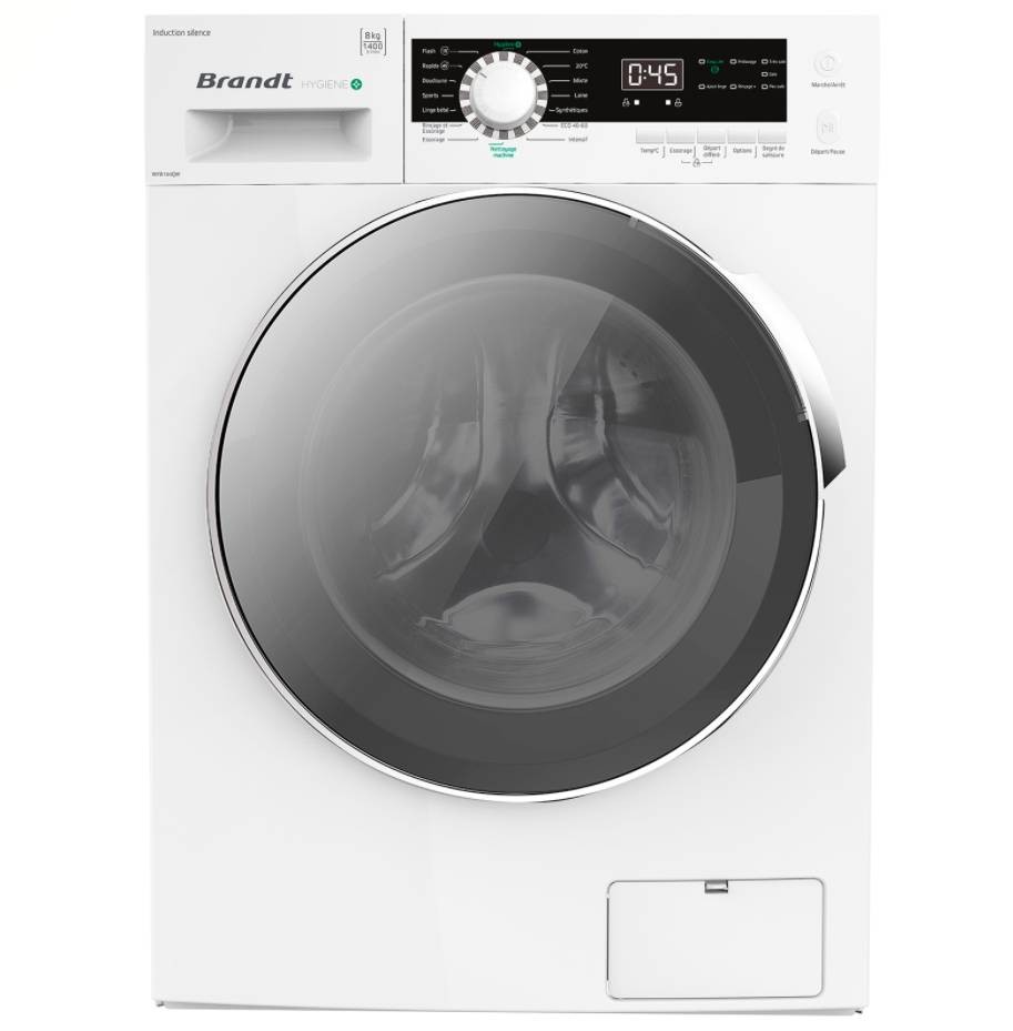 BRANDT Lave linge Frontal 1400 trs/mn 76dB 8kg  WFB184QW