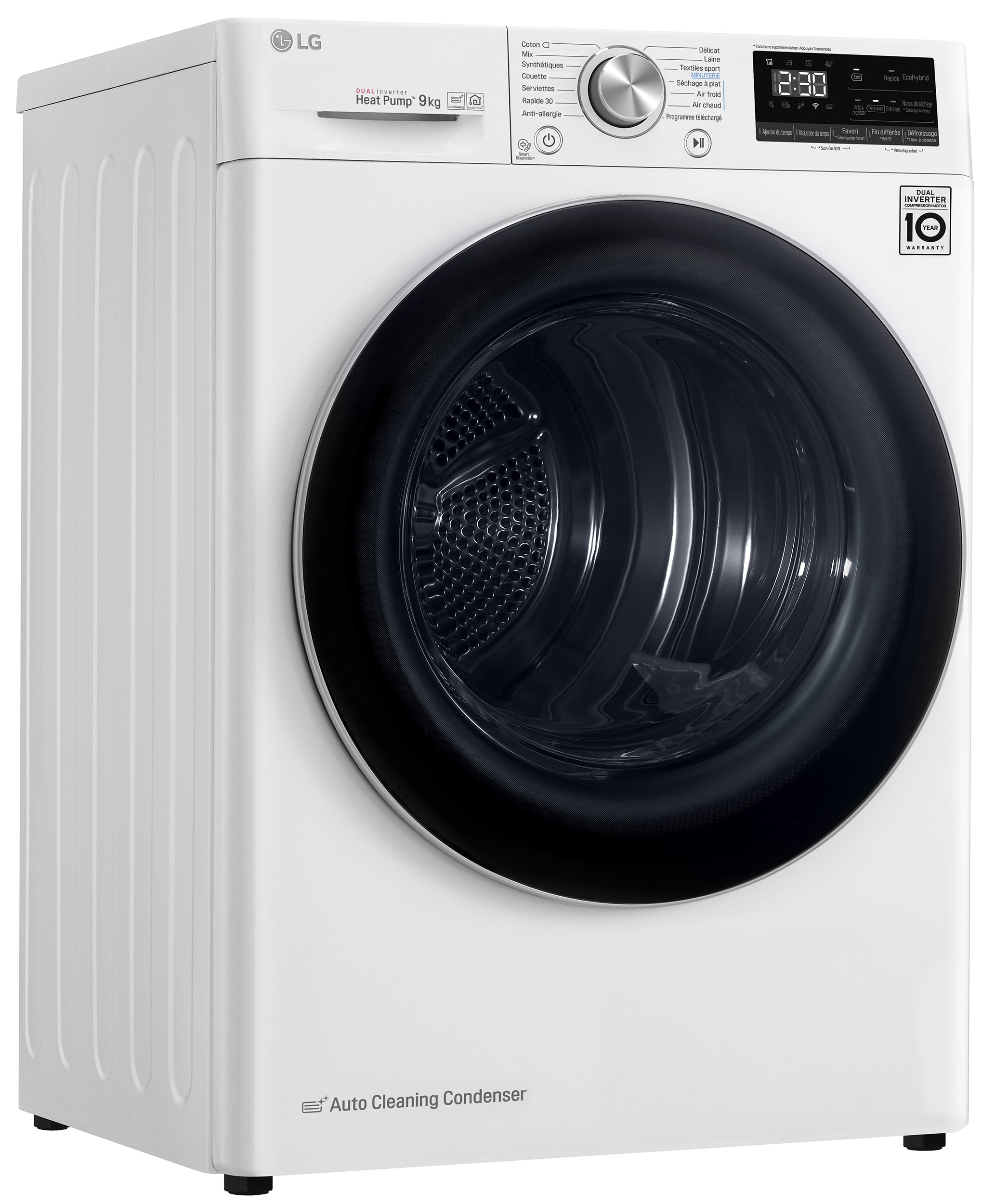Sèche-linge pompe à chaleur LG , 9kg, Blanc - RH9V71WHN Sèche-linge pompe à chaleur LG , 9kg, Blanc - RH9V71WHN