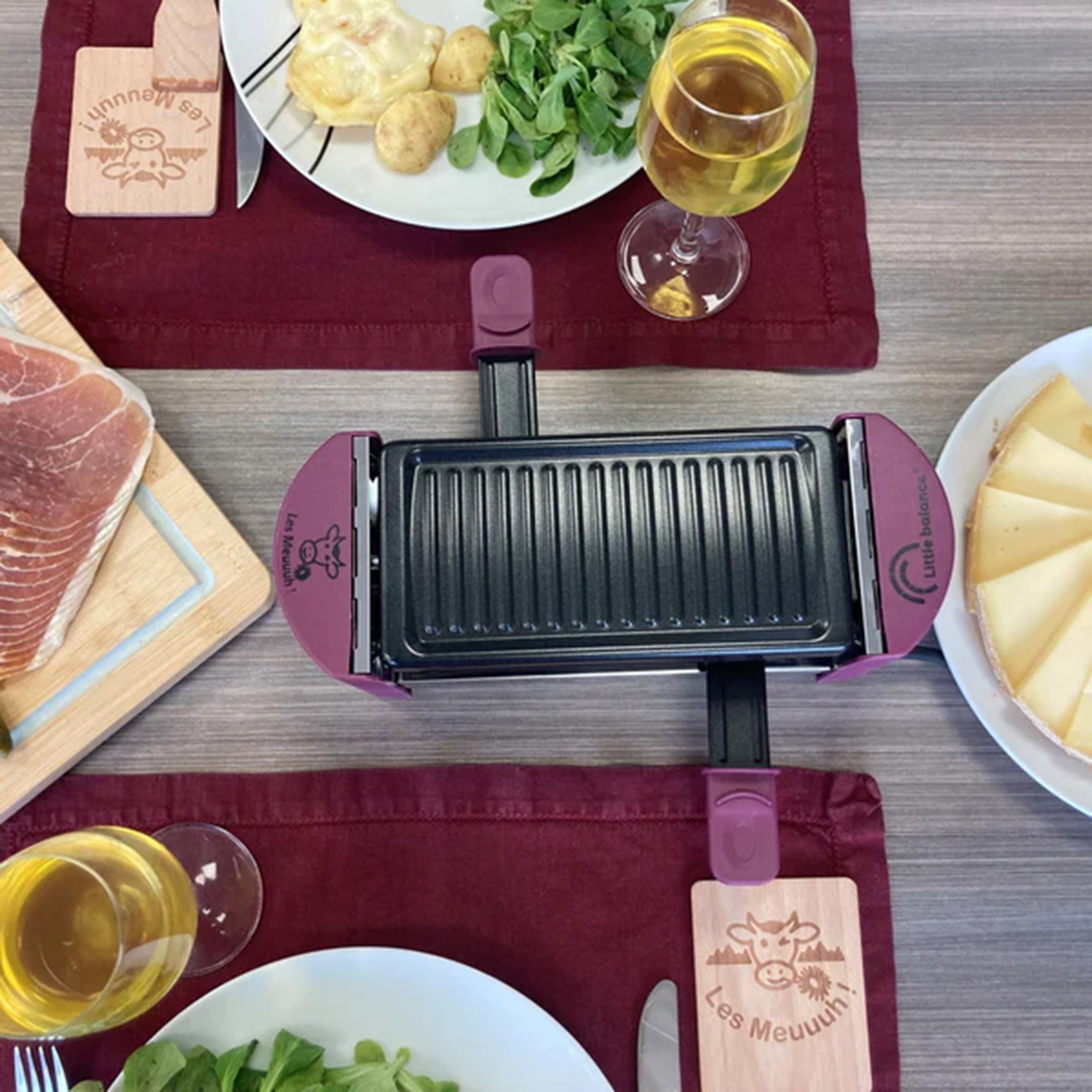Raclette Multifonction LITTLE BALANCE 2 personnes 320W Bordeau - 8615